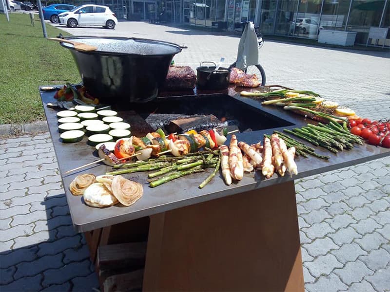 Corten Steel Barbecue Grill At Terrace New Zealand